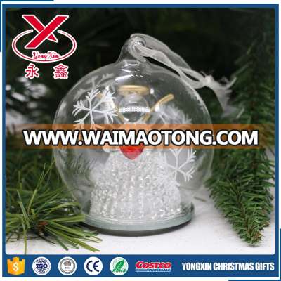 Christmas clear glass ball vase angel with LED light in xmas ball