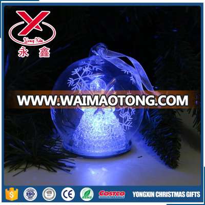 LED clear Christmas lighted glass ball with angel in it home decoration