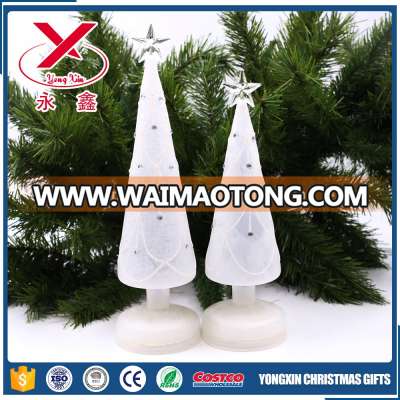 New lighted mini LED glass christmas tree with base and star